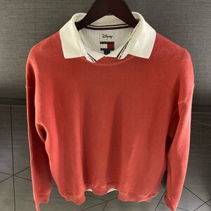 Zara Men's Bright Coral Crewneck Sweater